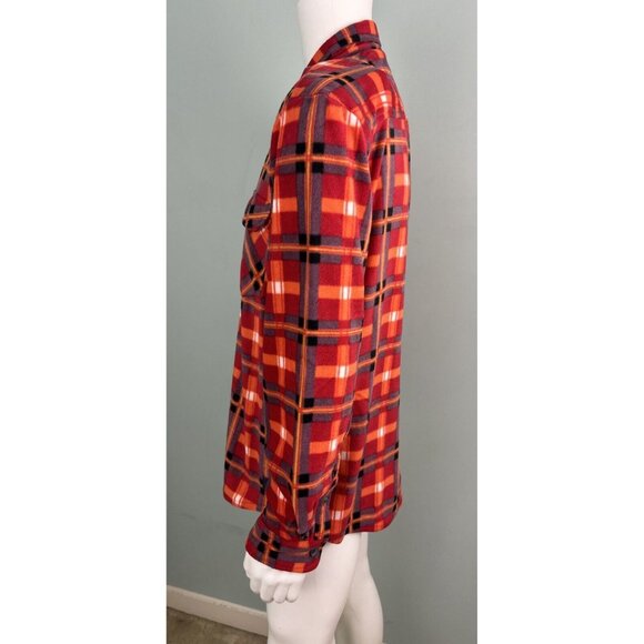 Men's VTG 1946 Red Plaid Brushed Fleece L/S Zip-Up Shirt Jacket Size Large NWT - Picture 8 of 11
